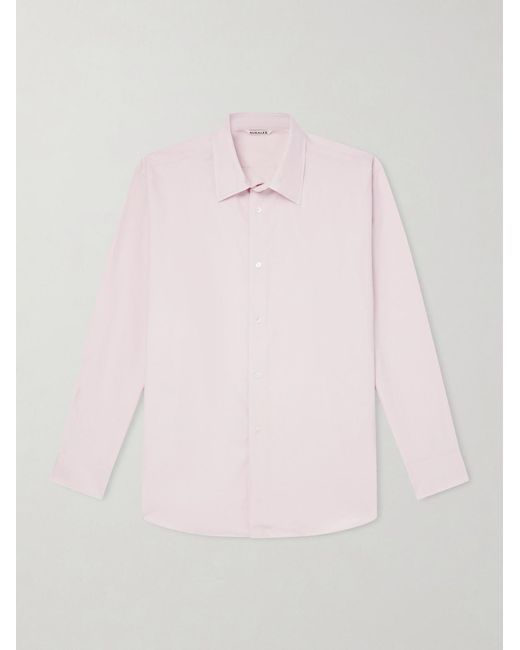 Auralee Pink Cotton-poplin Shirt for men