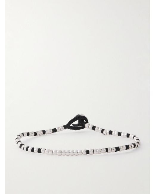 Mikia Black Sterling Beaded Bracelet for men