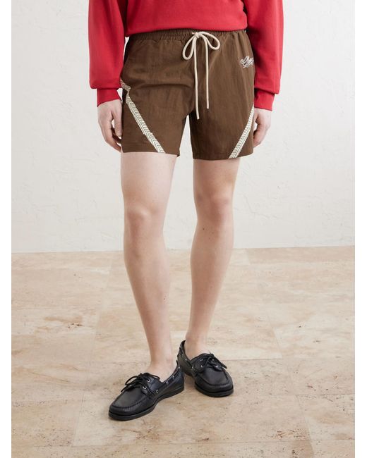 CHERRY LA Natural Straight-Leg Logo-Print Woven Shorts for men