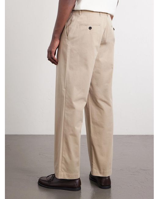 Portuguese Flannel Natural Labura Straight-Leg Organic Cotton-Twill Trousers for men