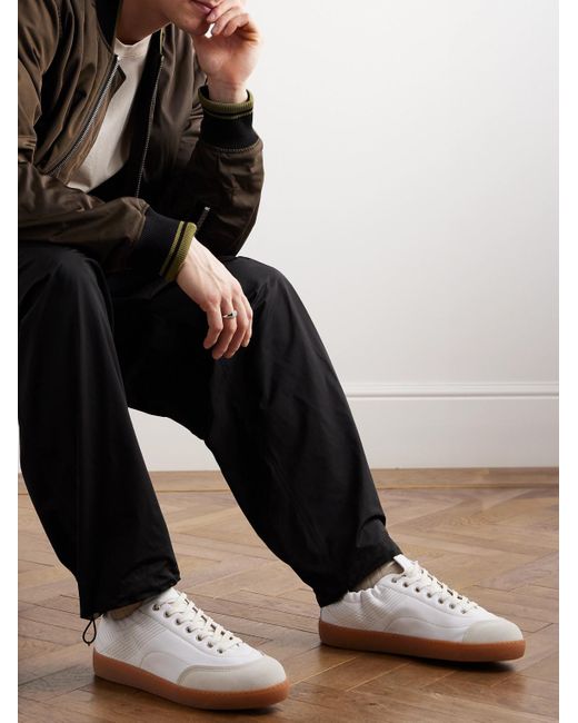 Dries Van Noten Sneakers aus Leder und Veloursleder in White für Herren