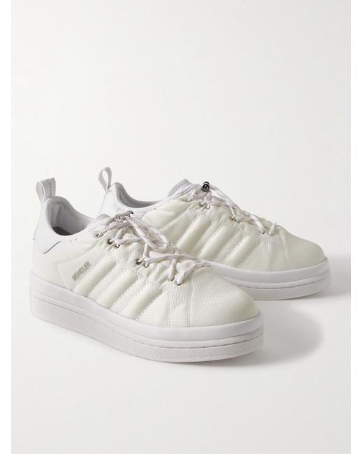 Moncler Genius White Adidas Originals Campus Leather-Trimmed Quilted Gore-Tex Sneakers for men