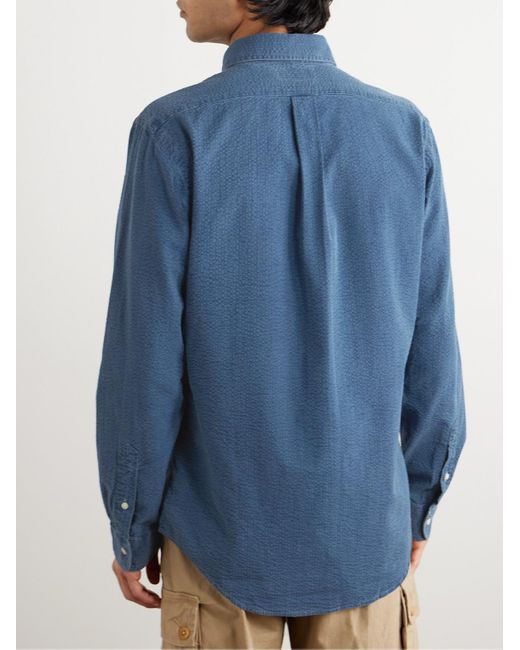 Polo Ralph Lauren Blue Cotton-Seersucker Shirt for men