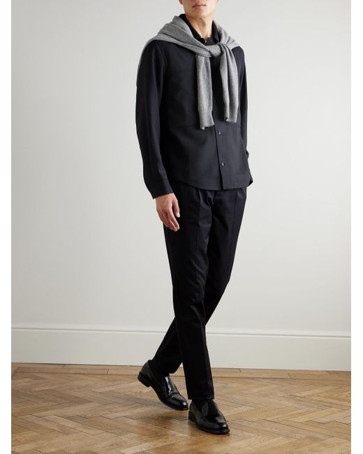 Mr P. Black Woven Overshirt for men