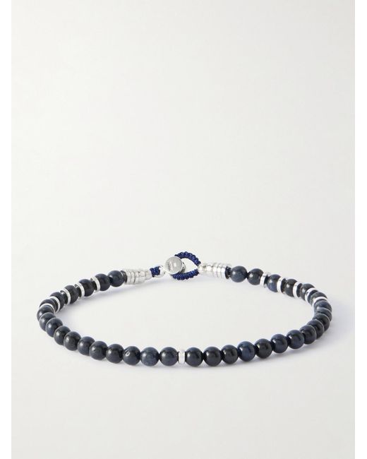 Mikia Metallic Circle4 Sterling, Sapphire And Shell Beaded Bracelet for men