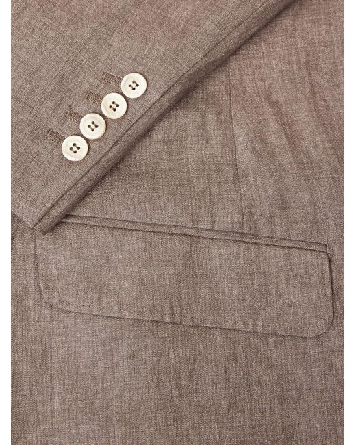 Brunello Cucinelli Brown Linen Suit Jacket for men