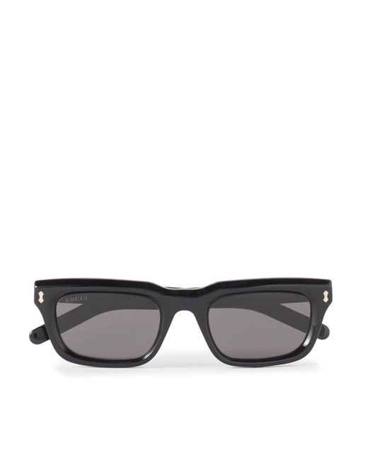 Gucci Gray Rectangular-frame Acetate Sunglasses for men