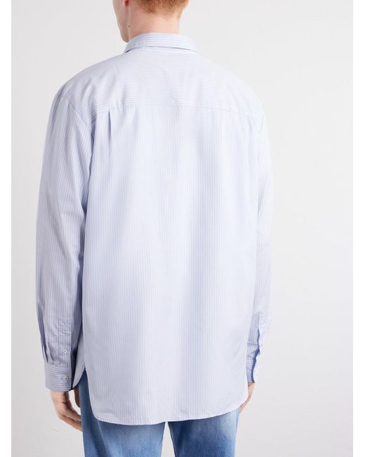 A.P.C. White Malo Striped Organic Cotton Shirt for men