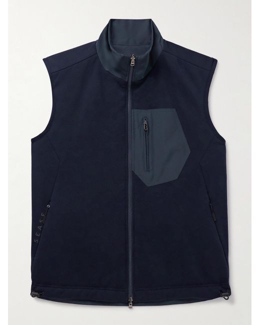 Sease Explorer wendbare Weste aus wattiertem Jersey aus einer Schurwollmischung und Micro-Ripstop in Blue für Herren