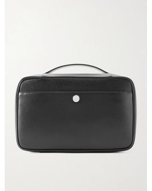 Brunello Cucinelli Black Leather Wash Bag for men