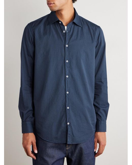 Massimo Alba Blue Striped Cotton Shirt for men
