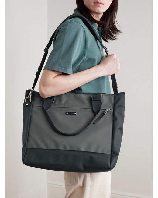 Master Piece Black Spec Cordura And Leather Tote Bag for men