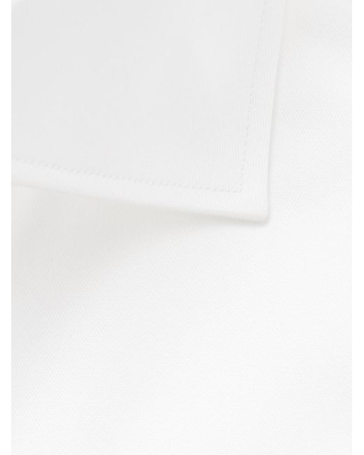 Zegna White Cutaway-Collar Cotton-Twill Shirt for men