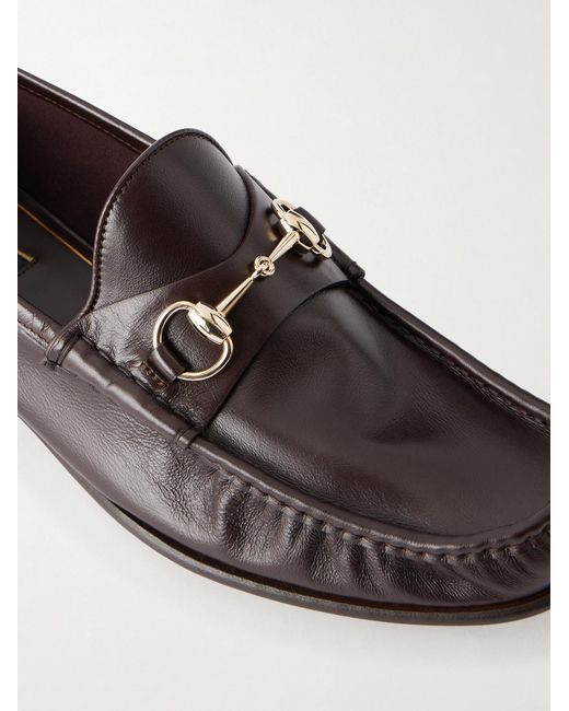 Gucci Brown Lugano Horsebit-embellished Leather Loafers for men