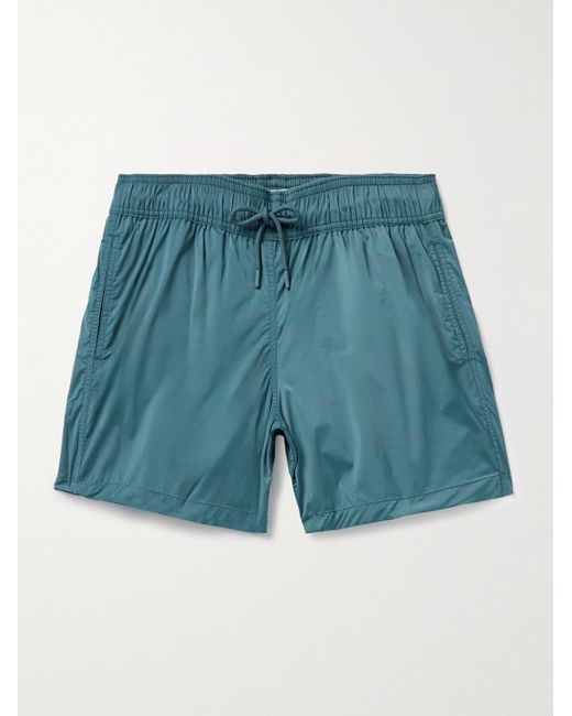 Frescobol Carioca Blue Salvador Straight-leg Mid-length Recycled Swim Shorts for men