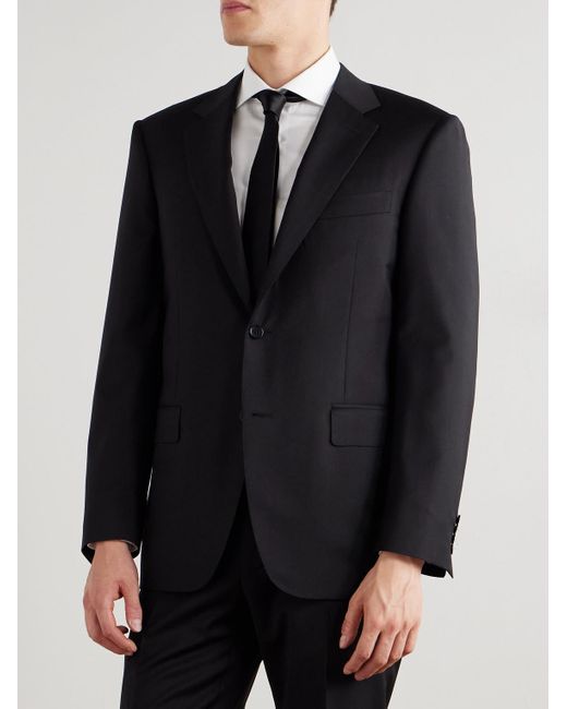 Canali Black Super 130S Wool Suit Jacket for men