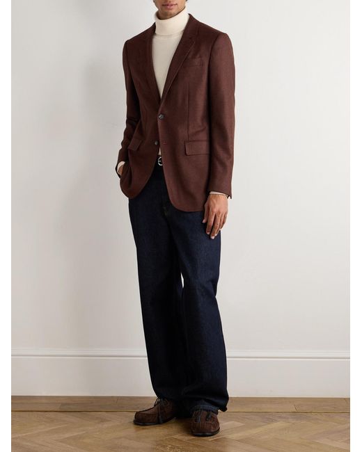 Gabriela Hearst Brown Irving Wool And Cashmere-Blend Flannel Suit Jacket for men