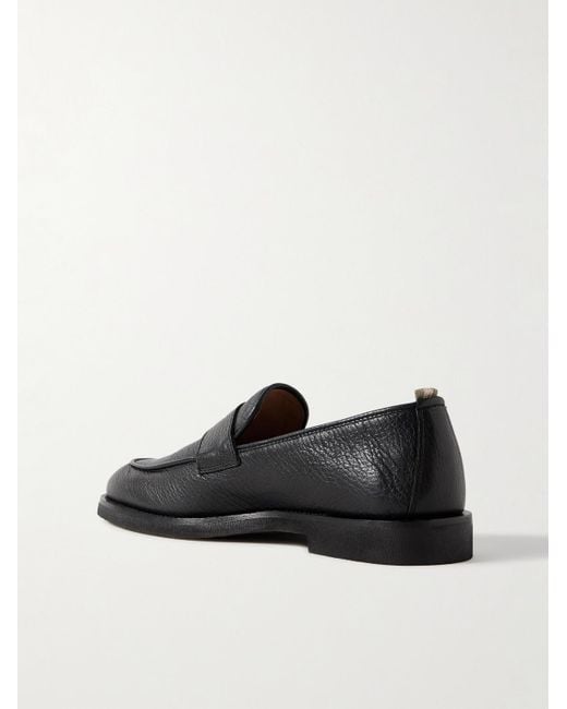Officine Creative Black Opera Flexi 101 Deerskin Penny Loafers for men