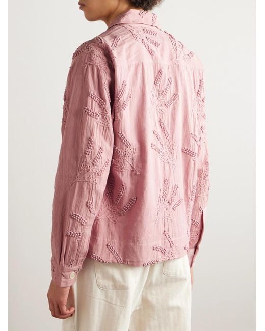 Giacca in misto cotone e lino con decorazioni di Kardo in Pink da Uomo