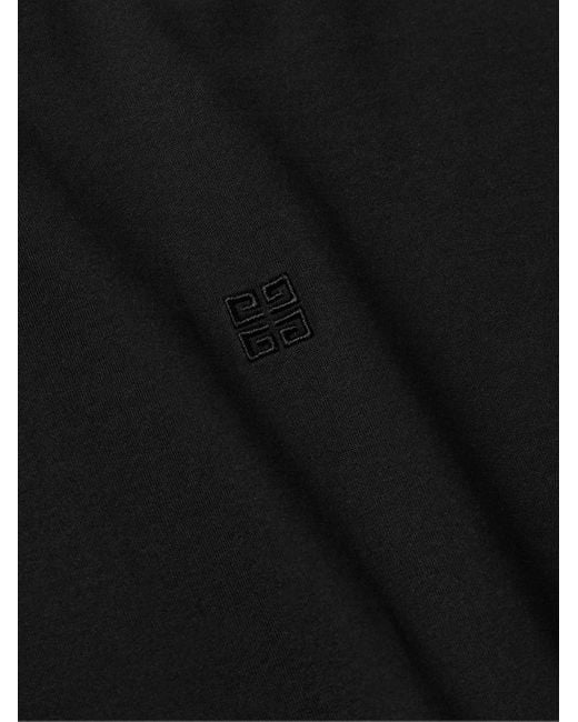 Givenchy Black Logo-embroidered Cotton-jersey T-shirt for men