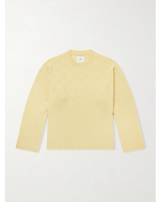 The Elder Statesman Yellow Culver Checked Cashmere Sweater for men