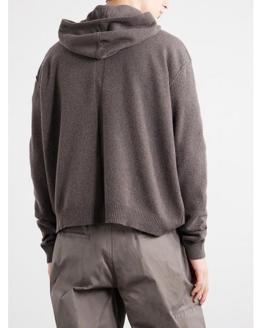Rick Owens Gray Cashmere And Wool-Blend Zip-Up Hoodie for men
