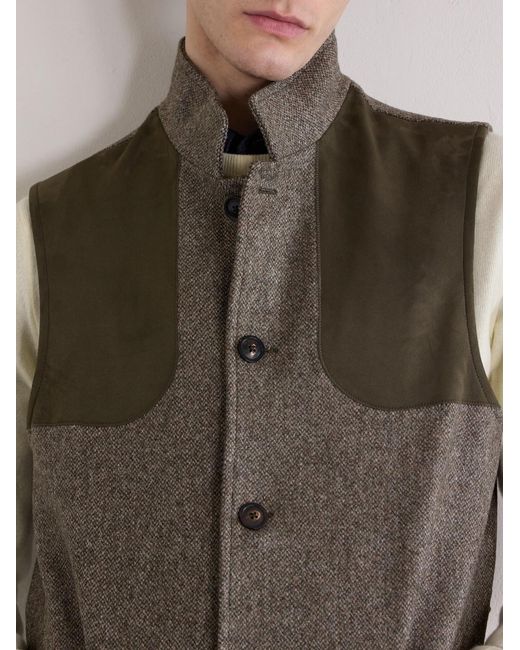 James Purdey & Sons Green Wool-tweed Gilet for men