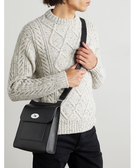 Mulberry Black Antony Full-grain Leather Messenger Bag for men