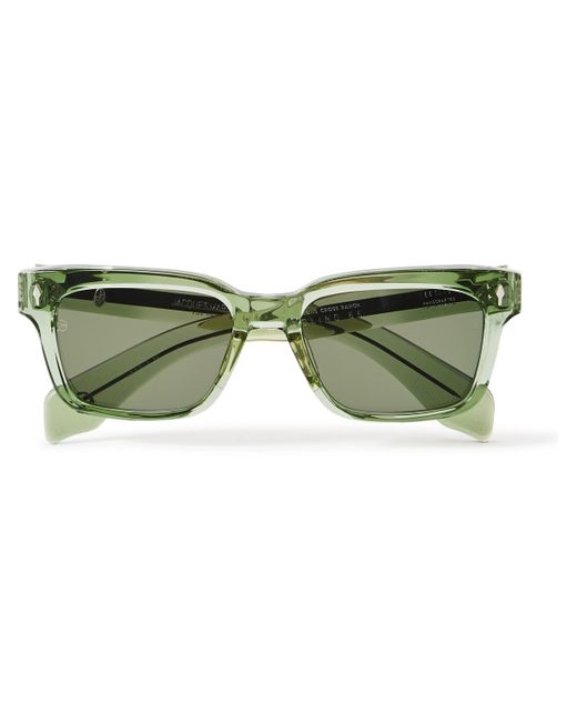 Jacques Marie Mage Green Diamond Cross Ranch Molino 55 Square-frame Acetate And Silver-tone Sunglasses for men