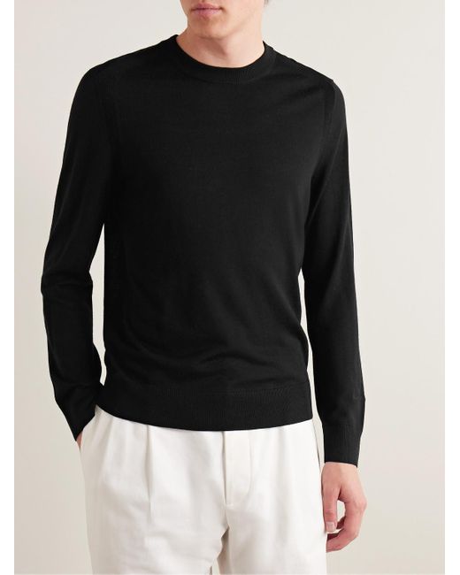 Paul Smith Black Slim-fit Merino Wool Sweater for men