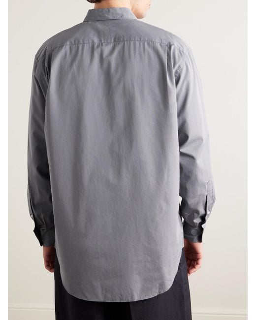 A.PRESSE Gray Cotton And Silk-Blend Shirt for men
