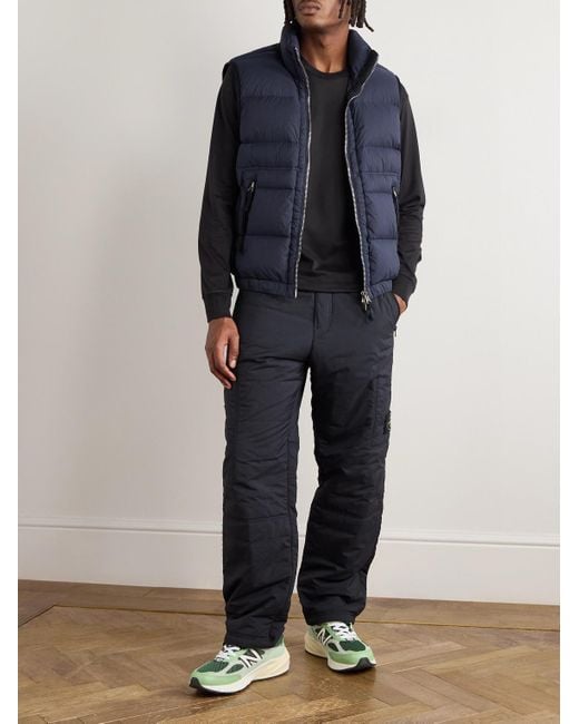 Stone Island Daunenweste aus Stretch-Shell in Stückfärbung in Blue für Herren