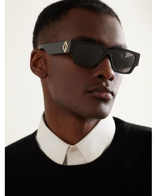Dior CD Diamond S5I Sonnenbrille mit D-Rahmen aus Azetat und silberfarbenen Details in Black für Herren