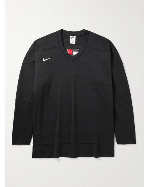Nike Black Authentics Logo-embroidered Jersey Sweatshirt for men