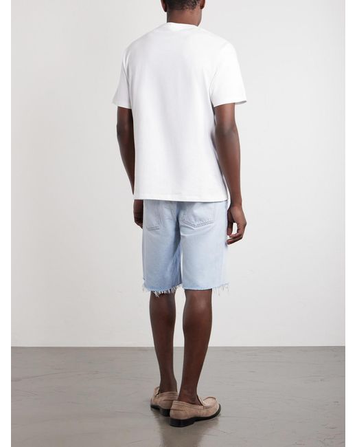 Loewe White Anagram-Embroidered Cotton-Jersey T-Shirt for men