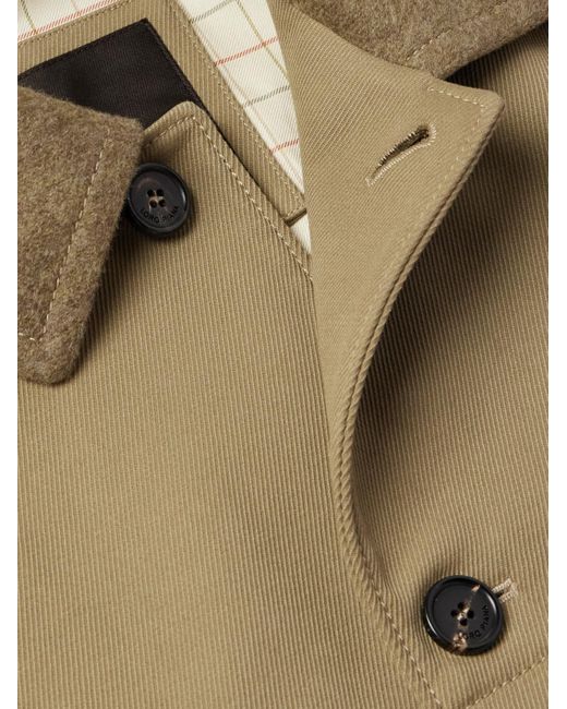 Loro Piana Natural Barth Caban Felt And Leather-Trimmed Cotton-Gabardine Jacket for men