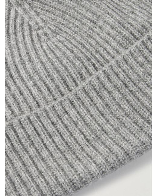 Mr P. Gray Cairn Ribbed Cashmere Beanie for men