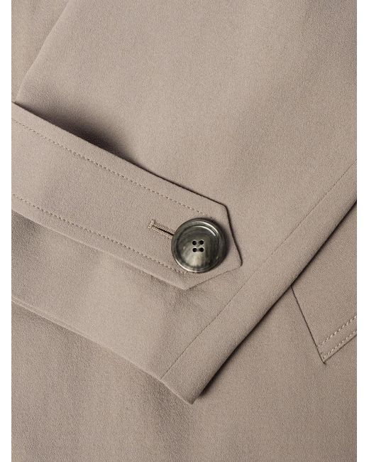 AMI Natural Belted Wool-Crepe Coat for men
