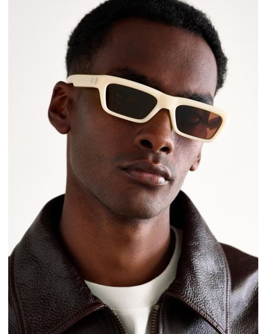 Jacques Marie Mage White Rush Rectangular-frame Acetate Sunglasses for men