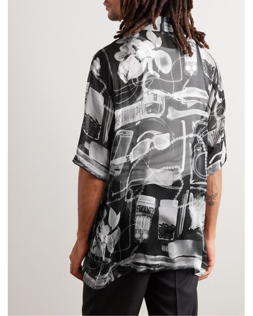 Off-White c/o Virgil Abloh Gray X Ray Printed Silk-chiffon Shirt for men