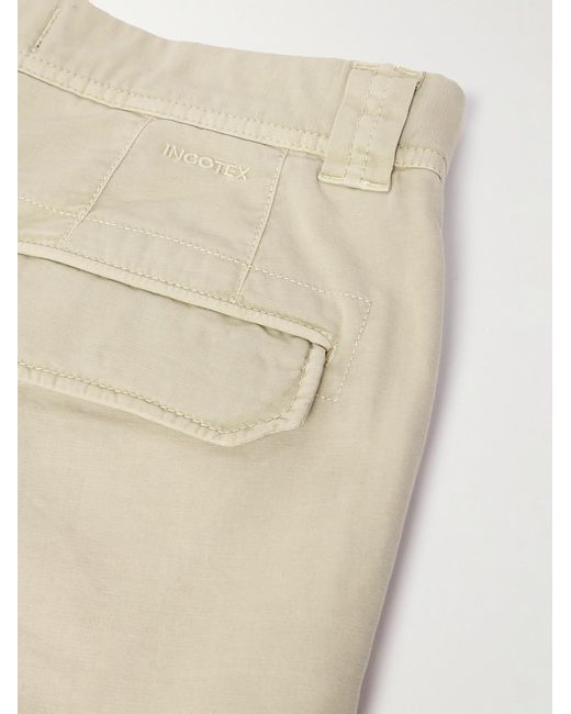 Slowear Natural Tapered Cotton-Blend Cargo Trousers for men