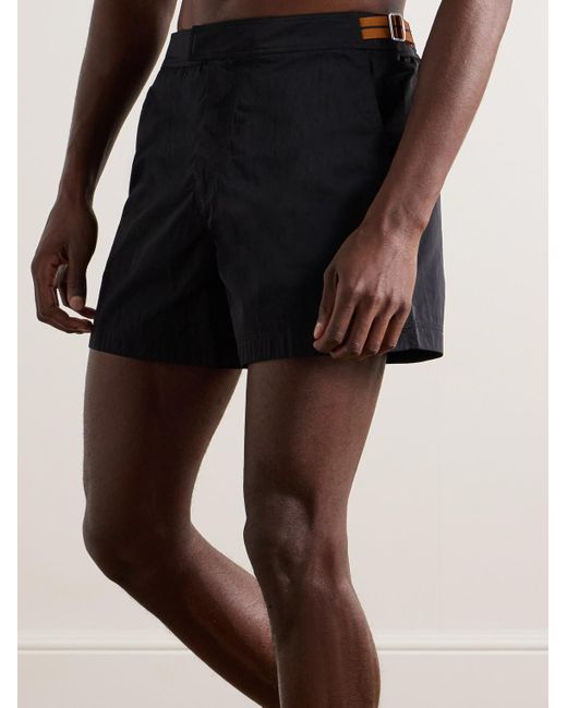 Zegna Black Straight-leg Mid-length Swim Shorts for men