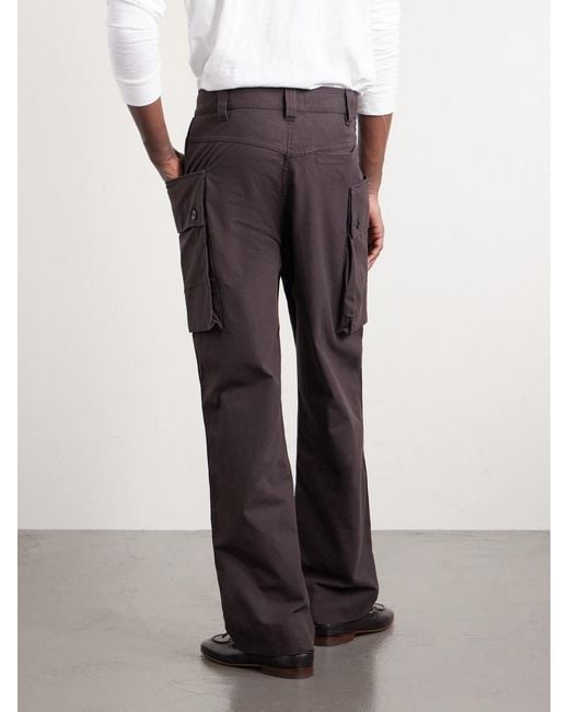 Margaret Howell Brown Straight-Leg Cotton-Twill Cargo Trousers for men