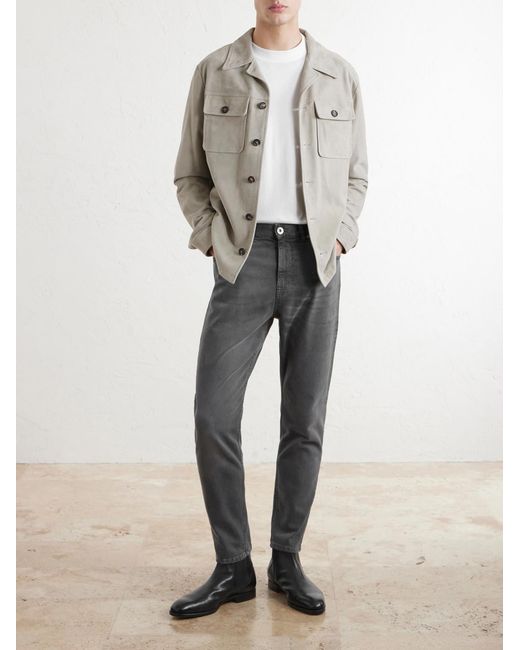 Eleventy Gray Straight-Leg Jeans for men