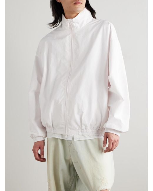 Acne White Olandios Logo-Embroidered Cotton And Nylon-Blend Bomber Jacket for men