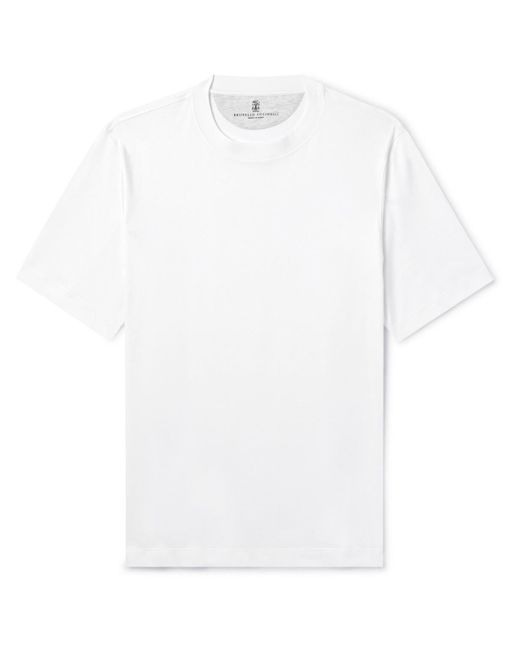 Brunello Cucinelli White Cotton-jersey T-shirt for men