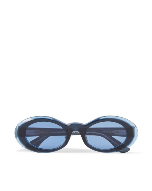 Brain Dead Blue Oyster Eye Round-frame Acetate Sunglasses for men