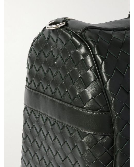 Bottega Veneta Black Intrecciato Leather Duffle Bag for men