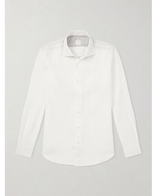 Eleventy White Linen Shirt for men