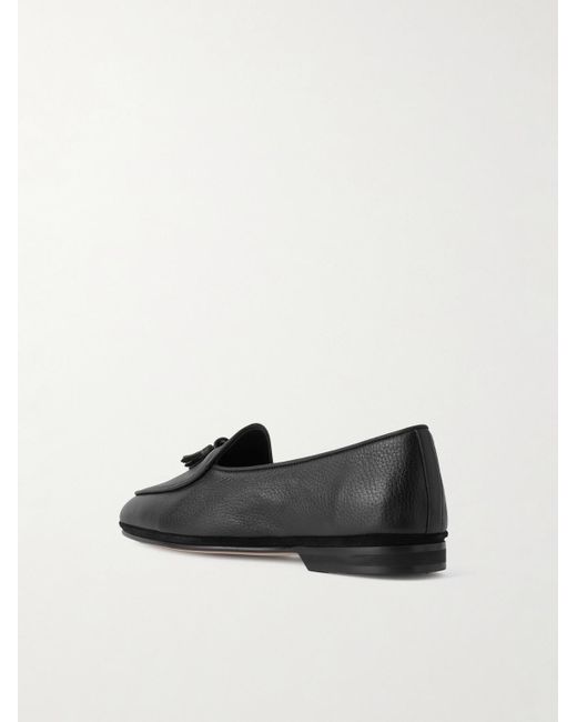 Rubinacci Black Marphy Tasselled Full-Grain Leather Loafers for men